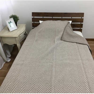 『睡眠環境・寝具指導士』推奨　ウール100%(毛羽部分)毛布　シングル　ブラウン　WOOL-1BR