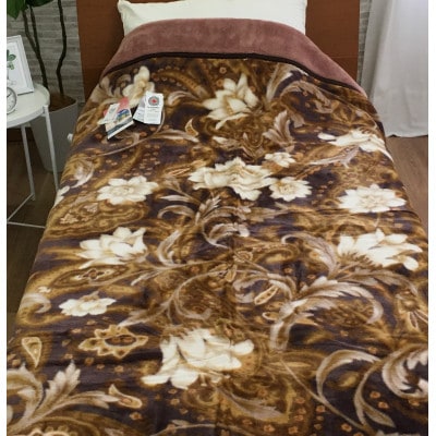 C.R.P加工毛布　マイヤー毛布　シングル　ブラウン　1枚　(合わせ毛布)21301BR