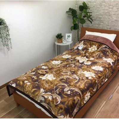 C.R.P加工毛布　マイヤー毛布　シングル　ブラウン　1枚　(合わせ毛布)21301BR