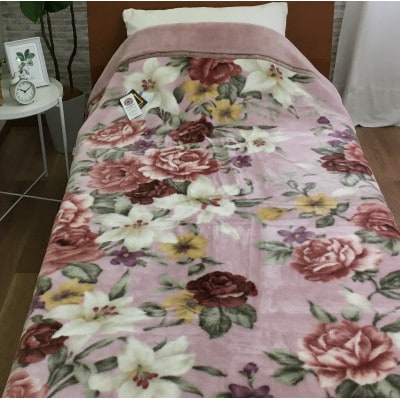 C.R.P加工毛布　マイヤー毛布　シングル　ピンク　1枚　(合わせ毛布)24401PI