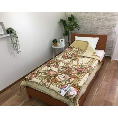 C.R.P加工毛布　マイヤー毛布　シングル　ベージュ　1枚　(ニューマイヤー毛布)11716BE