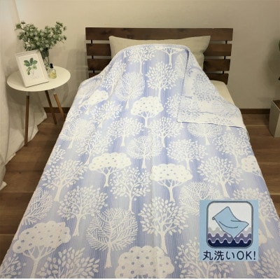 日本製　タオルケット　シングル　140x190cm　1枚　N-JK55-1503 BL