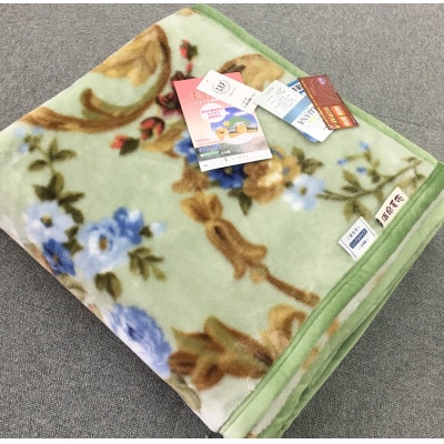 C.R.P加工毛布　マイヤー毛布　シングル　グリーン　1枚　(ニューマイヤー毛布)11821GR
