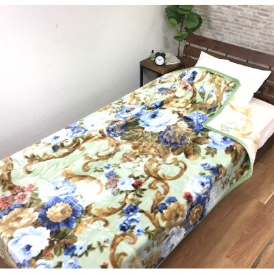 C.R.P加工毛布　マイヤー毛布　シングル　グリーン　1枚　(ニューマイヤー毛布)11821GR