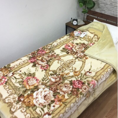 C.R.P加工毛布　マイヤー毛布　シングル　ベージュ　1枚　(合わせ毛布)22302BE