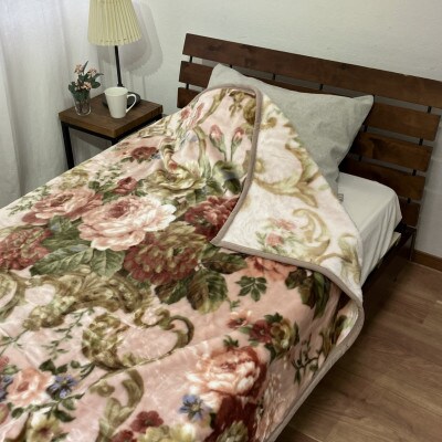 C.R.P加工毛布　マイヤー毛布　シングル　ピンク　1枚　(ニューマイヤー毛布)11754PI