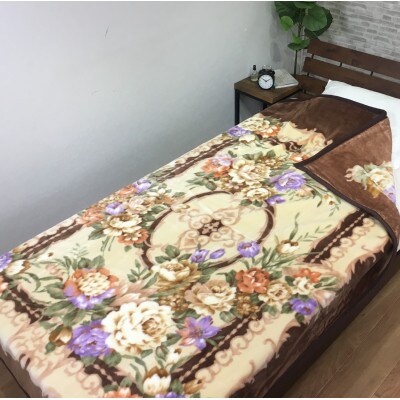 C.R.P加工毛布　マイヤー毛布　シングル　ブラウン　1枚　(ニューマイヤー毛布)11719BR