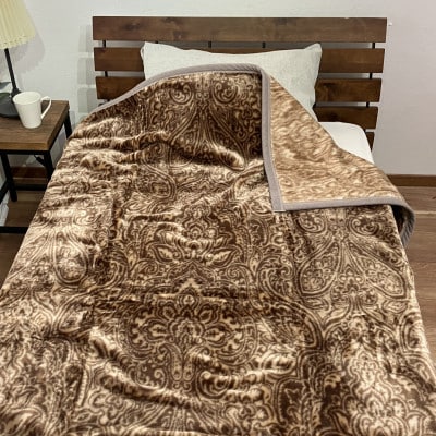 C.R.P加工毛布　マイヤー毛布　シングル　ブラウン　1枚　(ニューマイヤー毛布)11756BR