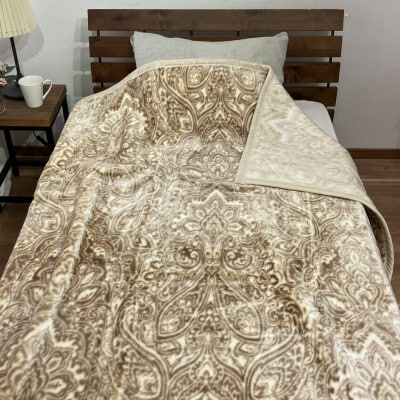 C.R.P加工毛布　マイヤー毛布　シングル　ベージュ　1枚　(ニューマイヤー毛布)11756BE
