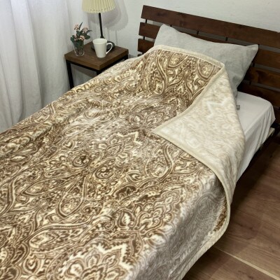 C.R.P加工毛布　マイヤー毛布　シングル　ベージュ　1枚　(ニューマイヤー毛布)11756BE