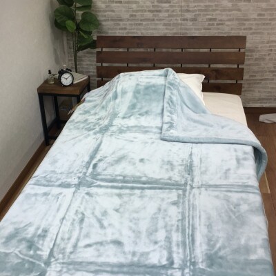 吸湿発熱　MOIS&HEAT　ニューマイヤー毛布　シングル　ブルー　1枚　1317