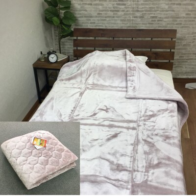 吸湿発熱MOIS&HEAT　ニューマイヤー毛布&敷パッド　シングル　ピンク　セット　13176317