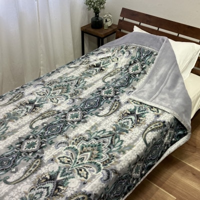 日本製　新合繊アクリル　マイヤー毛布　シングル　(2枚合わせ毛布)　1枚　ブルー　N-M-5701