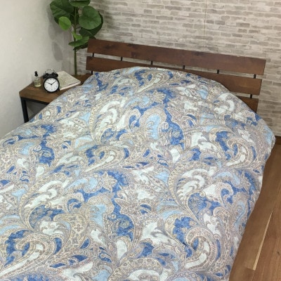 ボリューム羽毛布団　シングル　ヨーロッパ産ダウン90%　1.3kg入り　ブルー　1枚N-V-555*
