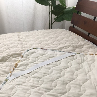 【訳あり・掘出し物】　麻(リネン)混敷パッド　シングル　中わた脱脂綿100%アイボリー1枚　3452