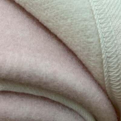 洗える　ウール/綿　リバーシブル毛布　ハーフ　ピンク　NWC-9RPI