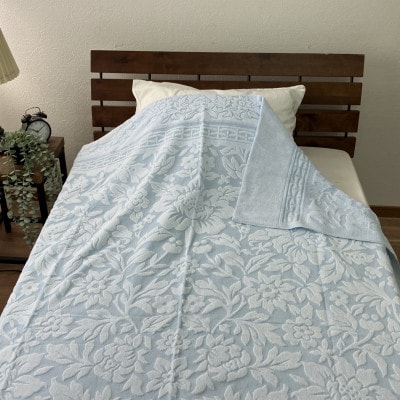 日本製　タオルケット　シングル　140×190cm　1枚　ブルー　N-JK25-3015BL