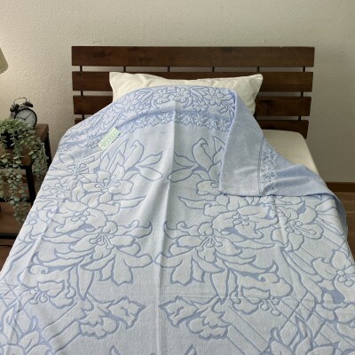 日本製　タオルケット　シングル　140×190cm　1枚　ブルー　N-JK25-3020BL