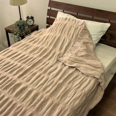 くしゅくしゅコットンケット　シングル　140×200cm　1枚　ピンクベージュN-FM-3501PI