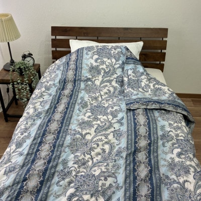 洗える羽毛肌掛けふとん　ハンガリー産ダウン93%　シングル　350dp以上　ブルー　N-9113BL