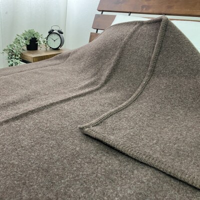 【訳アリ・掘り出し物】カシミヤ混　毛布　シングル　1枚　ブラウン　W-208BR