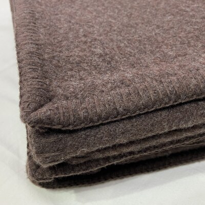 【訳アリ・掘り出し物】カシミヤ混　毛布　シングル　1枚　ブラウン　W-208BR