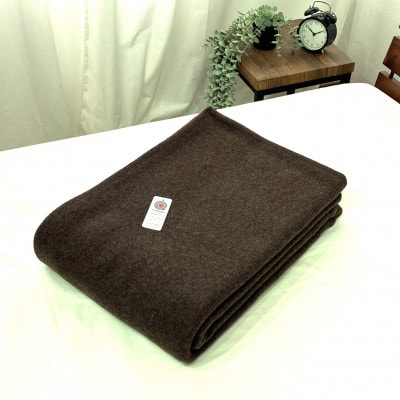 【訳アリ・掘り出し物】カシミヤ混 毛布 シングル 1枚 ダークブラウン W-208DB