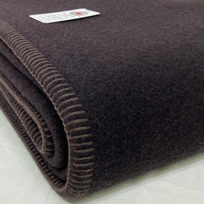 【訳アリ・掘り出し物】カシミヤ混　毛布　シングル　1枚　ダークブラウン　W-208DB