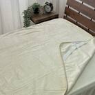 【訳あり】丸洗いOKあったか綿敷毛布　(綿マイヤー)ダブル　ベージュ　SH-36905PW
