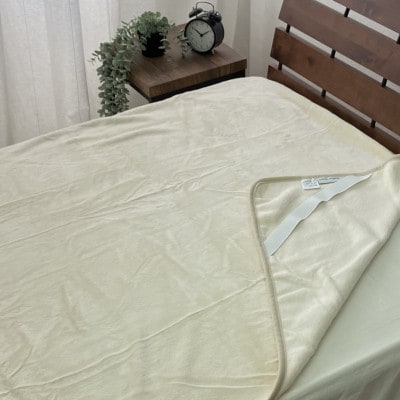 【訳あり】丸洗いOKあったか綿敷毛布　(綿マイヤー)ダブル　ベージュ　SH-36905PW