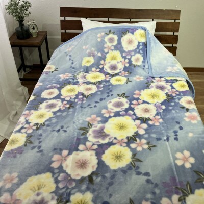 C.R.P加工毛布　マイヤー毛布　シングル　ブルー　1枚　(ニューマイヤー毛布)11751柄