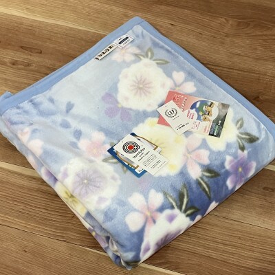 C.R.P加工毛布　マイヤー毛布　シングル　ブルー　1枚　(ニューマイヤー毛布)11751柄