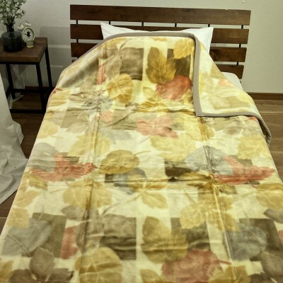 C.R.P加工毛布　マイヤー毛布　シングル　ベージュ　1枚　(ニューマイヤー毛布)11752柄
