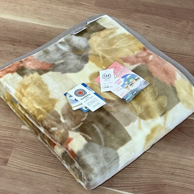 C.R.P加工毛布　マイヤー毛布　シングル　ベージュ　1枚　(ニューマイヤー毛布)11752柄