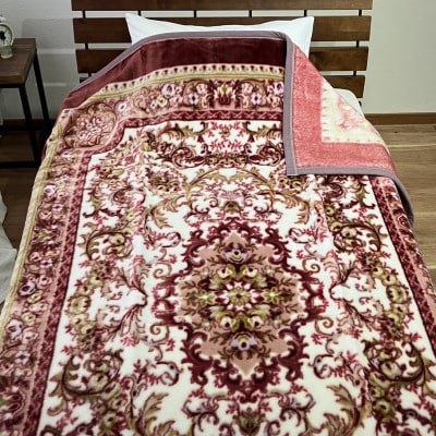 C.R.P加工毛布　マイヤー毛布　シングル　ピンク　1枚　(ニューマイヤー毛布)11753柄