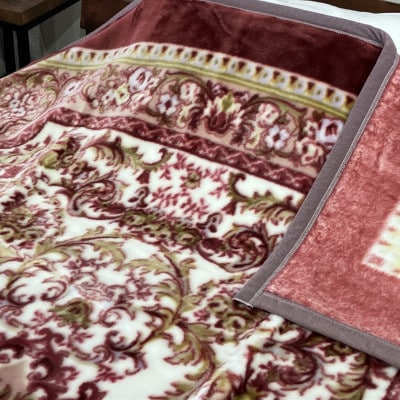 C.R.P加工毛布　マイヤー毛布　シングル　ピンク　1枚　(ニューマイヤー毛布)11753柄