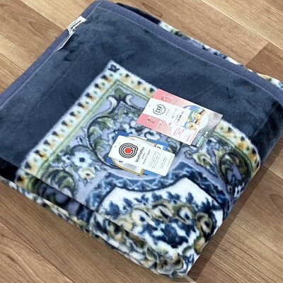 C.R.P加工毛布　マイヤー毛布　シングル　ブルー　1枚　(ニューマイヤー毛布)11753柄