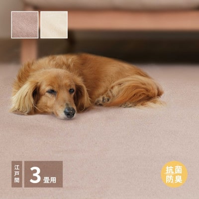 ペットにもやさしい　抗菌。防臭カーペット　江戸間3帖　1枚　ブラウン　600094530