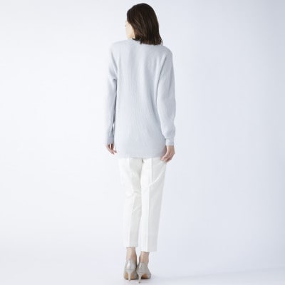 【訳あり　限定18枚】カシミヤ100%　チュニック　セーター　ブルーグレー　26271F