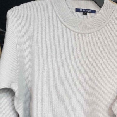 【訳あり　限定18枚】カシミヤ100%　チュニック　セーター　ブルーグレー　26271F