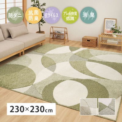 日本製　高機能　カーペット　グリーン　1枚　約230×230cm　600021714型