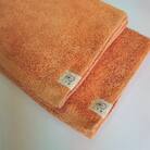 アメリカ産　超長綿　フェイスタオル　2枚組　オレンジ色　