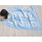 アニマル柄　ベビー綿毛布(毛羽部分)ブルー　毛布の町泉大津市産