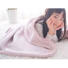 綿100% ジュニア綿毛布(ベージュピンク/花) 100×140cm　毛布の町泉大津市産