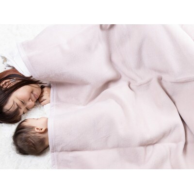 綿100% ジュニア毛布　ベージュピンク 100×140cm　毛布の町泉大津産