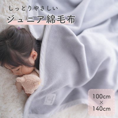 綿100% ジュニア綿毛布 ダークグレー |　泉大津産 100×140cm