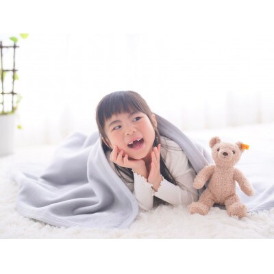 綿100% ジュニア毛布　ダークグレー 100×140cm　毛布の町泉大津産