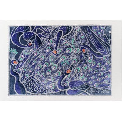 アートブランケット『Peacock』木村英輝(青色)