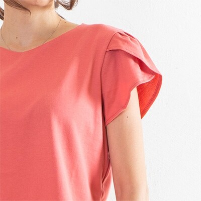 レディース ペタルスリーブ半袖カットソー(Mサイズ)