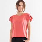 レディース ペタルスリーブ半袖カットソー(LLサイズ)